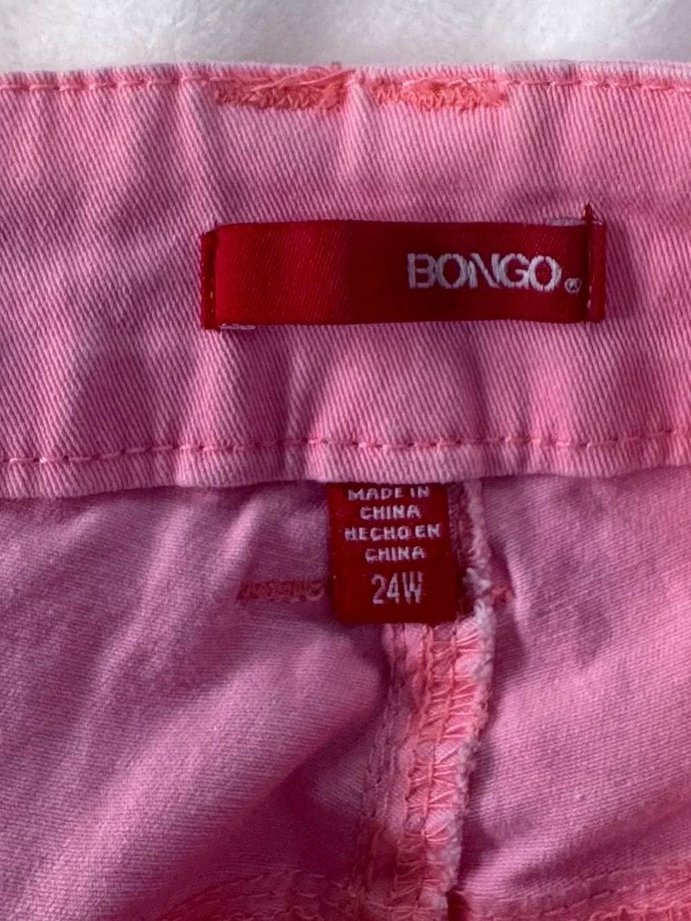 Bongo Pink Stretch Skinny Crop Jeans Size 24W Bright Barbiecore - Picture 9 of 11